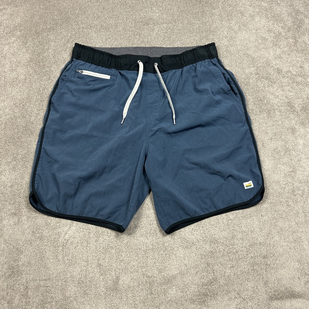 Vuori Banks Shorts Mens XL 7" Performance Stretch Athletic Gym Training Blue